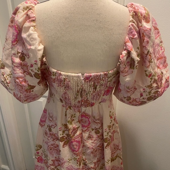 Women’s Floral Sweetheart Neck Puff Sleeve Long Feminine Avec Les Filles New 6 - Picture 4 of 16